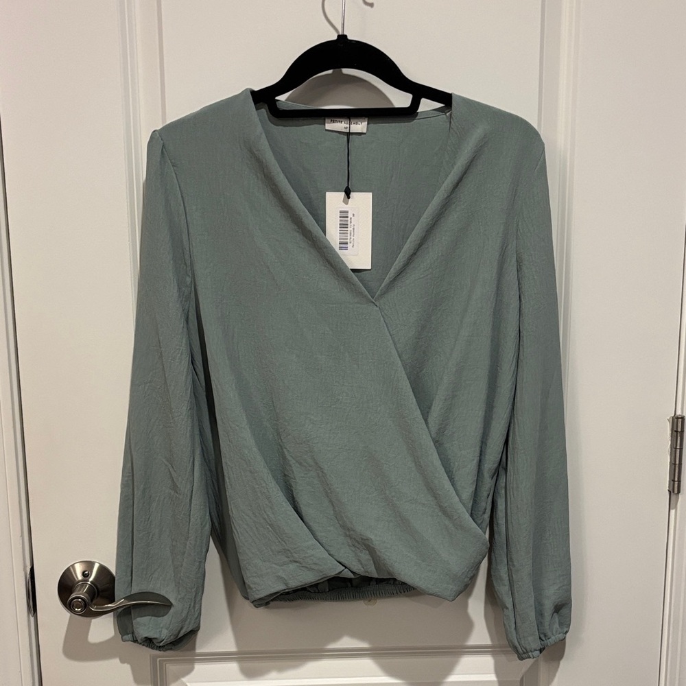 Chic Sage Women's Wrap Blouse